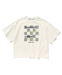 ◆【110-140cm/接触冷感】五分袖BIGプリントTシャツ