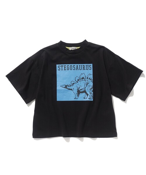 SHOO・LA・RUE（シューラルー）の「◆【110-140cm/接触冷感】五分袖BIGプリントTシャツ（Tシャツ/カットソー・キッズ・ブラック/黄緑系/パープル系4/アイボリー・11/12/13/14）」の2枚目の写真