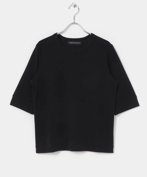 URBAN RESEARCH（アーバンリサーチ）の「オーガニックパイルTシャツ（Tシャツ/カットソー・レディース・ブラック/ブラウン/アイボリー・FREE）」の2枚目の写真