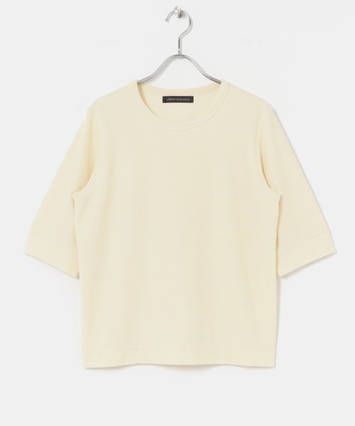 URBAN RESEARCH（アーバンリサーチ）の「オーガニックパイルTシャツ（Tシャツ/カットソー・レディース・ブラック/ブラウン/アイボリー・FREE）」の8枚目の写真