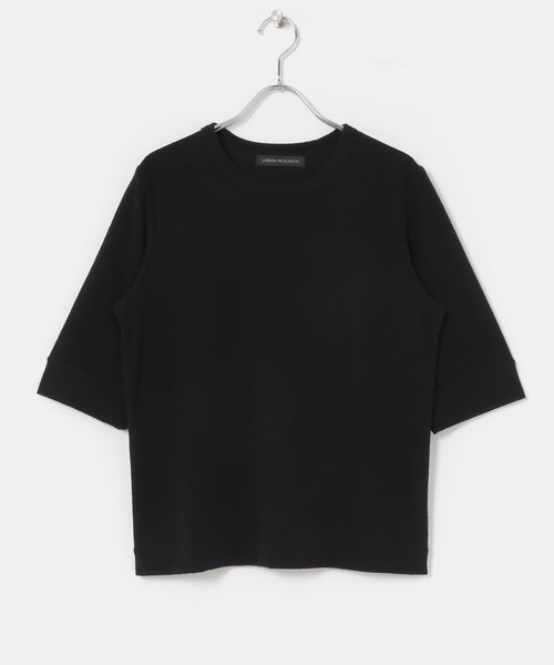 URBAN RESEARCH（アーバンリサーチ）の「オーガニックパイルTシャツ（Tシャツ/カットソー・レディース・ブラック/ブラウン/アイボリー・FREE）」の9枚目の写真