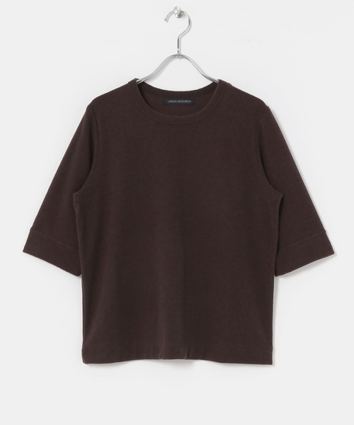 URBAN RESEARCH（アーバンリサーチ）の「オーガニックパイルTシャツ（Tシャツ/カットソー・レディース・ブラック/ブラウン/アイボリー・FREE）」の10枚目の写真