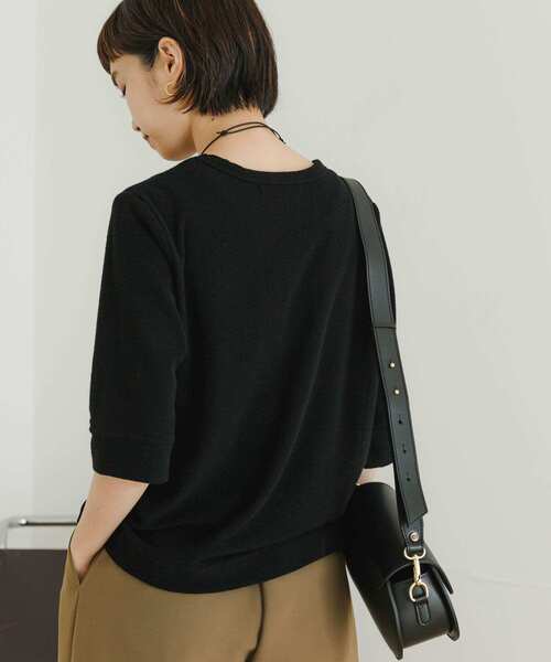 URBAN RESEARCH（アーバンリサーチ）の「オーガニックパイルTシャツ（Tシャツ/カットソー・レディース・ブラック/ブラウン/アイボリー・FREE）」の19枚目の写真