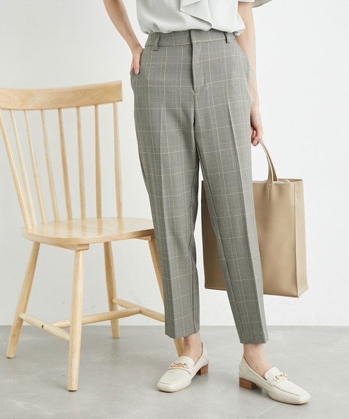 ROPE' PICNIC(ロペピクニック)の「チェックテーパードパンツ/リンクコーデ(その他パンツ・レディース・グレー・40/38/36)」の2枚目の写真