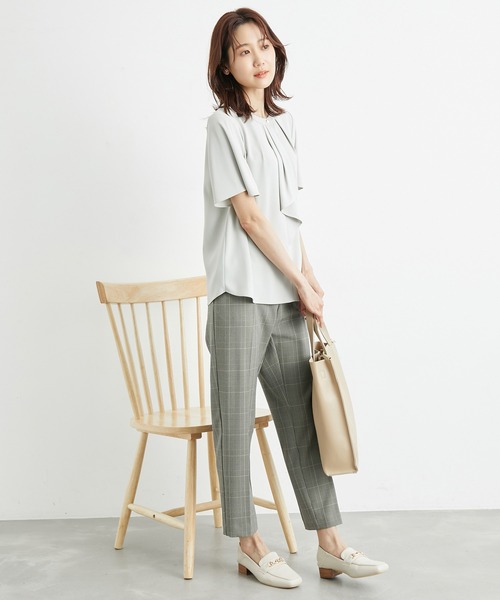 ROPE' PICNIC(ロペピクニック)の「チェックテーパードパンツ/リンクコーデ(その他パンツ・レディース・グレー・40/38/36)」の4枚目の写真