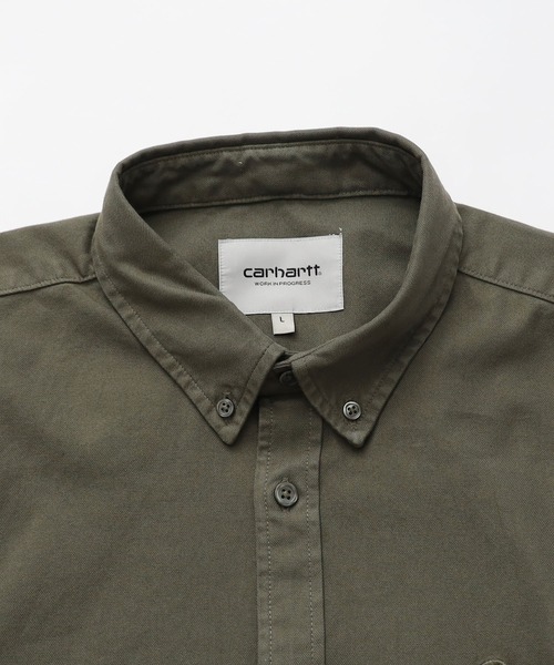 Carhartt WIP（カーハートダブリューアイピー）の「Carhartt WIP/カーハートダブリューアイピー CARHARTT WIP L/S BOLTON SHIRT STORM シャツ ガーメントダイ加工（シャツ/ブラウス・メンズ・カーキ/ブルー・S/M/L）」の3枚目の写真