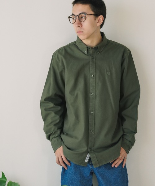 Carhartt WIP（カーハートダブリューアイピー）の「Carhartt WIP/カーハートダブリューアイピー CARHARTT WIP L/S BOLTON SHIRT STORM シャツ ガーメントダイ加工（シャツ/ブラウス・メンズ・カーキ/ブルー・S/M/L）」の21枚目の写真