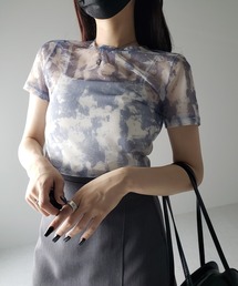 me+em select（ミームセレクト）の「【 選べる３color／２size 】ニュアンスタイダイシースルーTシャツ（Tシャツ/カットソー）」