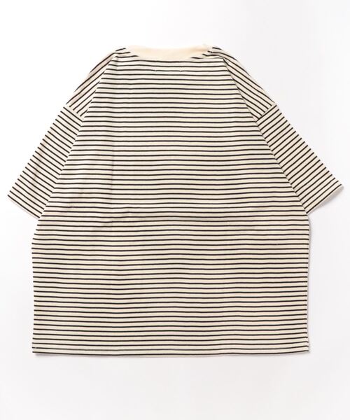 3.3 Field Trip (3.3フィールドトリップ)の「3.3 Field Trip/ボーダーカットSS 2969945(Tシャツ/カットソー・メンズ・ライトベージュ/ブラック・FREE)」の9枚目の写真