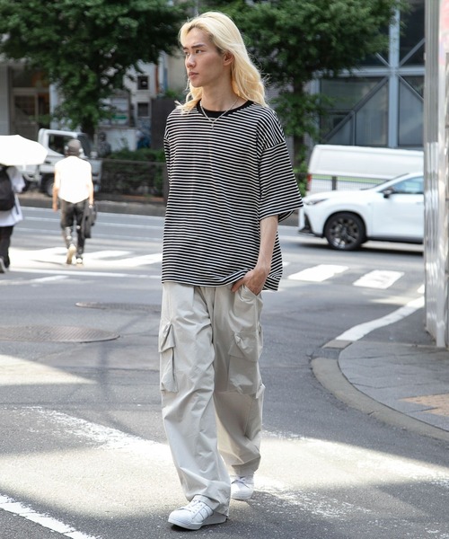 3.3 Field Trip (3.3フィールドトリップ)の「3.3 Field Trip/ボーダーカットSS 2969945(Tシャツ/カットソー・メンズ・ライトベージュ/ブラック・FREE)」の14枚目の写真