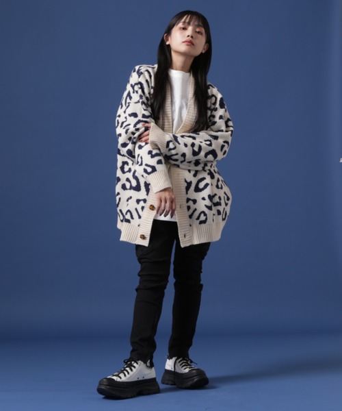 WHITELAND（ホワイトランド）の「【WEB&DEPOT限定】WHITELAND/ホワイトランド/LEOPARD CARDIGAN/カーディガン（カーディガン/ボレロ・レディース・ブラック/ベージュ/アイボリー・FREE）」の6枚目の写真