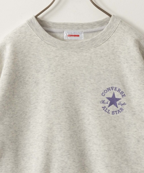 CONVERSE(コンバース)の「CONVERSE コンバース 裏起毛シューズ柄バックプリントトレーナー(スウェット・レディース・ブラック/ネイビー/グレー・M/L)」の7枚目の写真