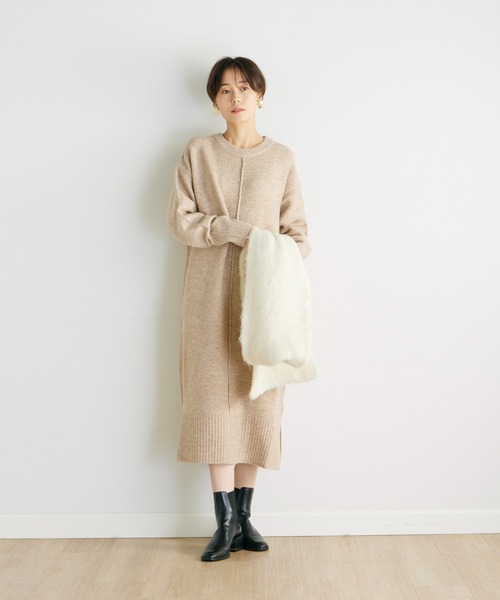 INED CLARO（イネドクラロ）の「メランジニットマフラー（マフラー・レディース・チャコールグレー/オフホワイト/ベージュ/レッド・フリー）」の22枚目の写真