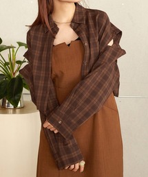 w closet | 【2WAY】チェック柄ショート丈シャツ(シャツ/ブラウス)