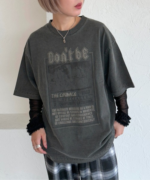 apres jour mignon(アプレジュールミニョン)の「ピグメントTシャツ+チュールセット【ZOZOTOWN限定アイテム】(Tシャツ/カットソー・レディース・ブラック系その他/ブラック系その他2・X-LARGE/フリー)」の9枚目の写真