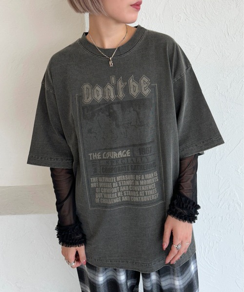 apres jour mignon(アプレジュールミニョン)の「ピグメントTシャツ+チュールセット【ZOZOTOWN限定アイテム】(Tシャツ/カットソー・レディース・ブラック系その他/ブラック系その他2・X-LARGE/フリー)」の12枚目の写真
