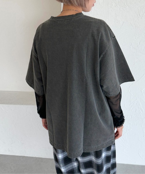 apres jour mignon(アプレジュールミニョン)の「ピグメントTシャツ+チュールセット【ZOZOTOWN限定アイテム】(Tシャツ/カットソー・レディース・ブラック系その他/ブラック系その他2・X-LARGE/フリー)」の13枚目の写真