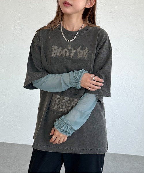 apres jour mignon(アプレジュールミニョン)の「ピグメントTシャツ+チュールセット【ZOZOTOWN限定アイテム】(Tシャツ/カットソー・レディース・ブラック系その他/ブラック系その他2・X-LARGE/フリー)」の21枚目の写真