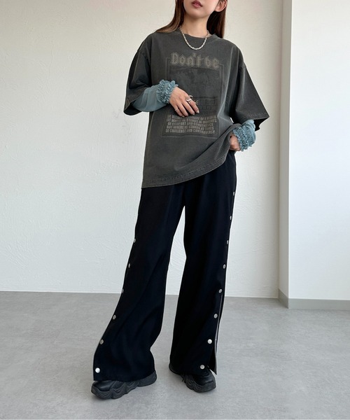 apres jour mignon(アプレジュールミニョン)の「ピグメントTシャツ+チュールセット【ZOZOTOWN限定アイテム】(Tシャツ/カットソー・レディース・ブラック系その他/ブラック系その他2・X-LARGE/フリー)」の6枚目の写真