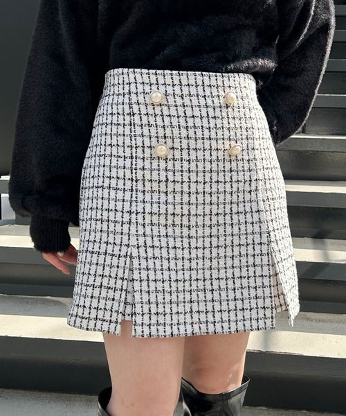 INGNI(イング)の「ツイードスリットスカパン(その他パンツ・レディース・ブラック系その他7/ホワイト系その他7・FREE)」の1枚目の写真