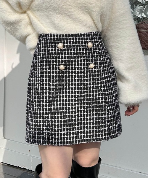 INGNI(イング)の「ツイードスリットスカパン(その他パンツ・レディース・ブラック系その他7/ホワイト系その他7・FREE)」の2枚目の写真