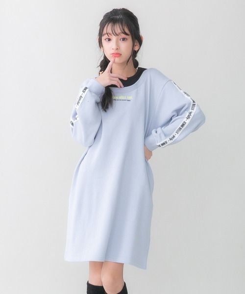 JENNI belle（ジェニィベル）の「【WEB限定】【コットン100％】レイヤード風ワンピ（ワンピース・キッズ・ブラック/サックスブルー・130cm/140cm/150cm/160cm）」の2枚目の写真