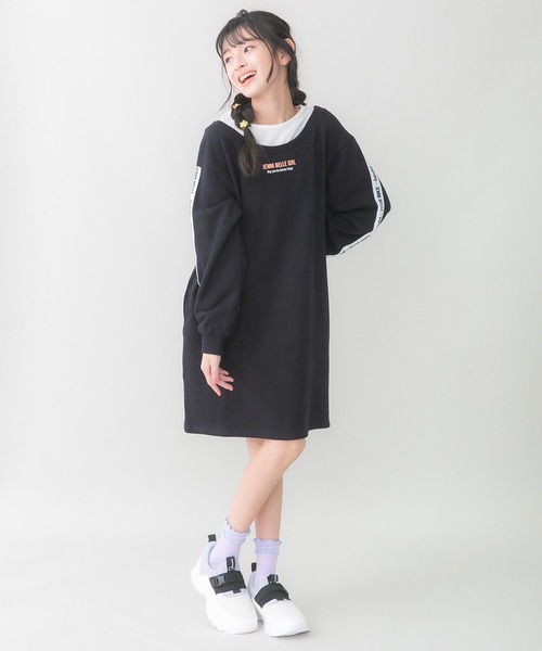 JENNI belle（ジェニィベル）の「【WEB限定】【コットン100％】レイヤード風ワンピ（ワンピース・キッズ・ブラック/サックスブルー・130cm/140cm/150cm/160cm）」の5枚目の写真