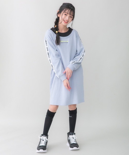 JENNI belle（ジェニィベル）の「【WEB限定】【コットン100％】レイヤード風ワンピ（ワンピース・キッズ・ブラック/サックスブルー・130cm/140cm/150cm/160cm）」の6枚目の写真