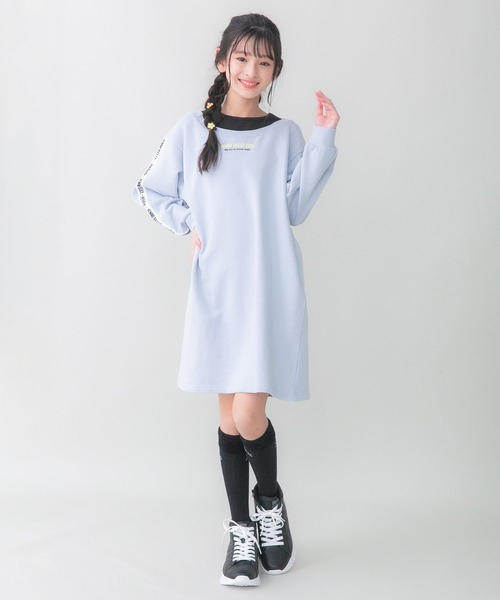 JENNI belle（ジェニィベル）の「【WEB限定】【コットン100％】レイヤード風ワンピ（ワンピース・キッズ・ブラック/サックスブルー・130cm/140cm/150cm/160cm）」の7枚目の写真