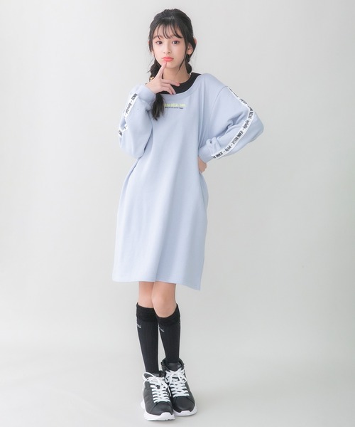 JENNI belle（ジェニィベル）の「【WEB限定】【コットン100％】レイヤード風ワンピ（ワンピース・キッズ・ブラック/サックスブルー・130cm/140cm/150cm/160cm）」の8枚目の写真