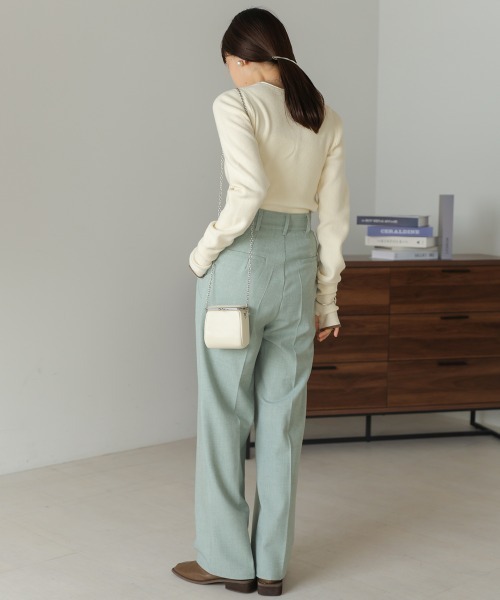 Bab(バブ)の「2way指ぬきニットトップス(Tシャツ/カットソー・レディース・アイボリー/ブルー/チャコールグレー/オレンジ・FREE)」の8枚目の写真