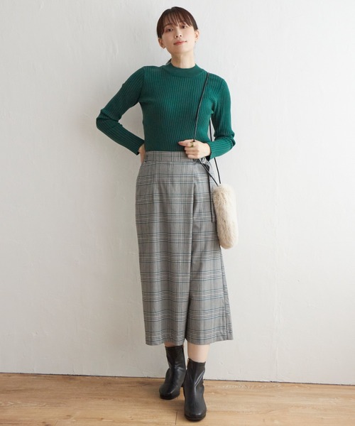 IKKA LOUNGE（イッカラウンジ）の「【親子コーデ】スカート風チェックパンツ（その他パンツ・レディース・ネイビー/グレー・M/L/S）」の3枚目の写真