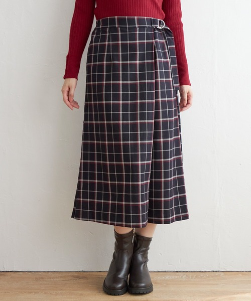 IKKA LOUNGE（イッカラウンジ）の「【親子コーデ】スカート風チェックパンツ（その他パンツ・レディース・ネイビー/グレー・M/L/S）」の7枚目の写真