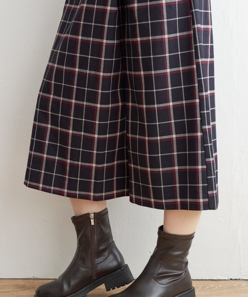 IKKA LOUNGE（イッカラウンジ）の「【親子コーデ】スカート風チェックパンツ（その他パンツ・レディース・ネイビー/グレー・M/L/S）」の10枚目の写真
