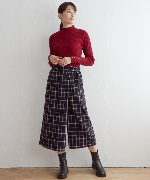 IKKA LOUNGE（イッカラウンジ）の「【親子コーデ】スカート風チェックパンツ（その他パンツ・レディース・ネイビー/グレー・M/L/S）」の5枚目の写真