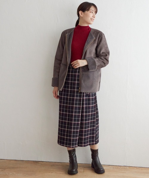 IKKA LOUNGE（イッカラウンジ）の「【親子コーデ】スカート風チェックパンツ（その他パンツ・レディース・ネイビー/グレー・M/L/S）」の6枚目の写真