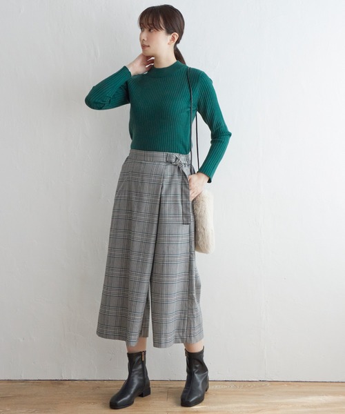 IKKA LOUNGE（イッカラウンジ）の「【親子コーデ】スカート風チェックパンツ（その他パンツ・レディース・ネイビー/グレー・M/L/S）」の4枚目の写真