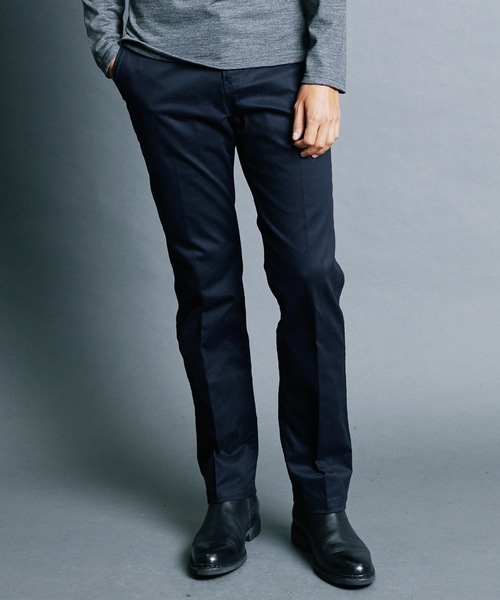 Magine（マージン）の「CTN STRETCH TAPPERED PANTS:コットン ストレッチ センタープレス テーパードパンツ 23AW（チノパンツ・メンズ・ベージュ/ネイビー/ブラック/オリーブ・44/48/46）」の4枚目の写真