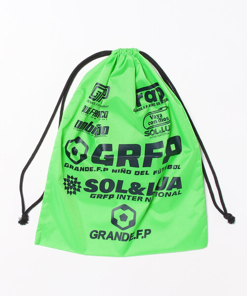 GRANDE FOOTBALL PRODUCTS（グランデフットボールプロダクツ）の「GRANDE.F.P.SOL&LUAナイロンマルチシューズケース（エコバッグ/サブバッグ・メンズ・ロイヤルブルー/レッド/チェリーピンク/オレンジ/ブラック×ブルー/ネイビー/サックスブルー/黄緑系/イエロー×ブラック・ONE SIZE）」の2枚目の写真