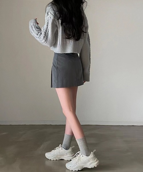 HALEY PESCA（ヘーリーペスカ）の「HALEY PESCA/ショート丈　ダブルジップ ニットトップス（ニット/セーター・レディース・ダークグレー/ライトグレー/アイボリー・FREE）」の11枚目の写真