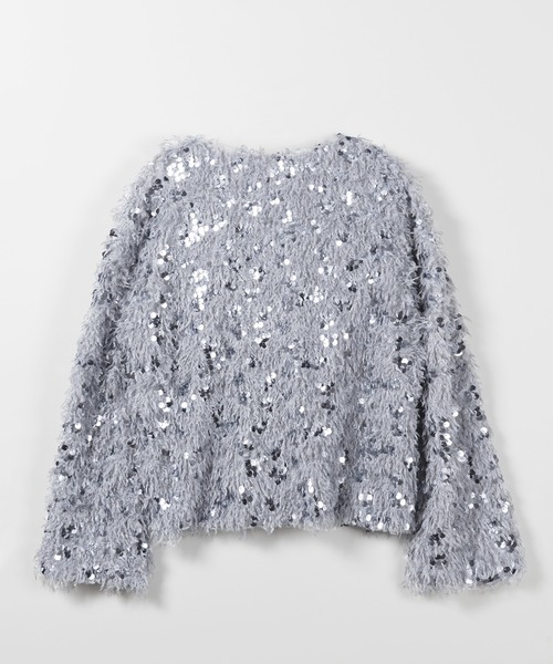 me+em select(ミームセレクト)の「※※【 4color 】フェザースパングルオーバートップス/feather spangle over tops(ニット/セーター・レディース・グレー/ピンク/ホワイト/ブラック・FREE)」の21枚目の写真