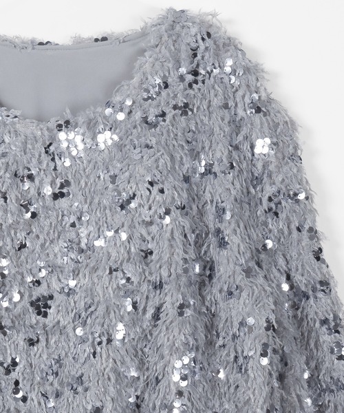 me+em select(ミームセレクト)の「※※【 4color 】フェザースパングルオーバートップス/feather spangle over tops(ニット/セーター・レディース・グレー/ピンク/ホワイト/ブラック・FREE)」の22枚目の写真