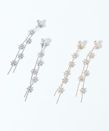 【Cupid Heart】結婚式アクセ！フラワーモチーフロングドロップイヤリング