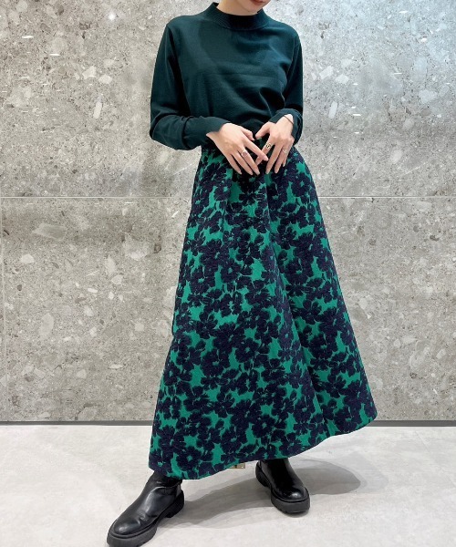 LE CIEL BLEU（ルシェルブルー）の「ジャカードハーフフレアスカート / Jacquard Half Flare Skirt（スカート・レディース・ネイビー/グリーン・34/36/38）」の20枚目の写真