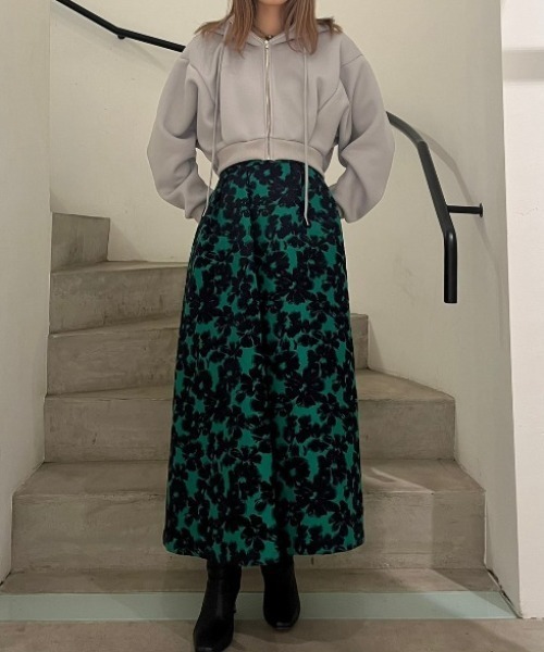 LE CIEL BLEU（ルシェルブルー）の「ジャカードハーフフレアスカート / Jacquard Half Flare Skirt（スカート・レディース・ネイビー/グリーン・34/36/38）」の21枚目の写真