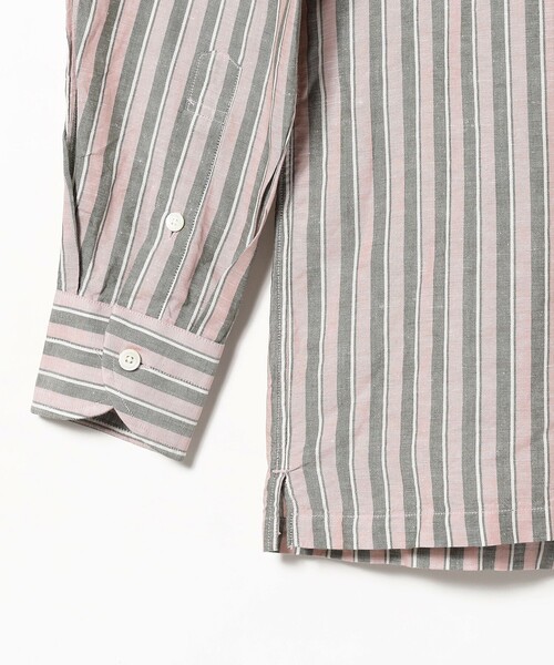 BRILLA per il gusto（ブリッラペルイルグースト）の「Brilla per il gusto / リネンコットン ダブルストライプ バンドカラー プルオーバーシャツ（シャツ/ブラウス・メンズ・レッド系その他3・S/L/M/XL/XS）」の11枚目の写真