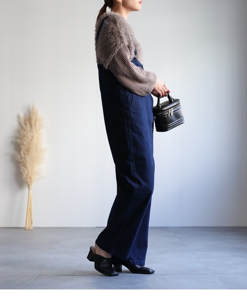 baybee デニムサロペット 予約】button design denim salopette - BayBee