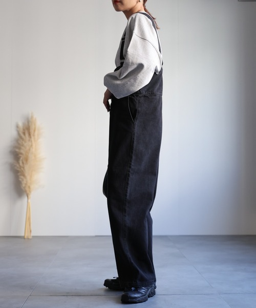 ap retro(アプレトロ)の「ハイウエストデニムサロペット(サロペット/オーバーオール・レディース・ネイビー/ブラック/グレー・FREE)」の20枚目の写真