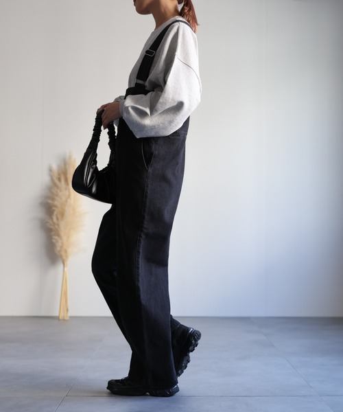 ap retro(アプレトロ)の「ハイウエストデニムサロペット(サロペット/オーバーオール・レディース・ネイビー/ブラック/グレー・FREE)」の21枚目の写真