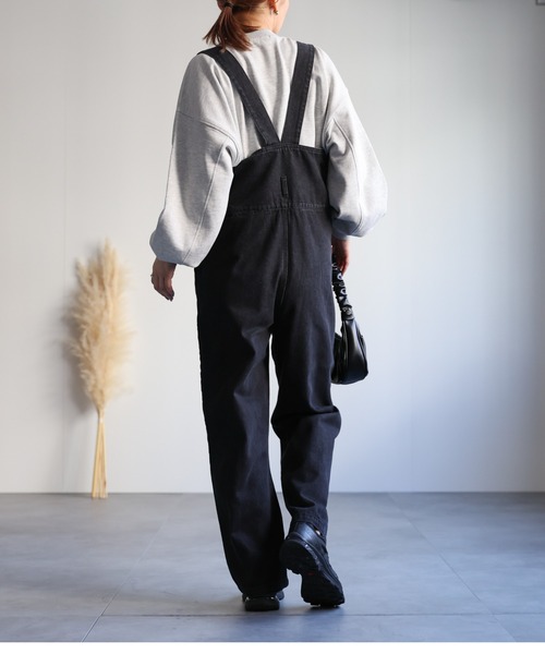 ap retro(アプレトロ)の「ハイウエストデニムサロペット(サロペット/オーバーオール・レディース・ネイビー/ブラック/グレー・FREE)」の22枚目の写真